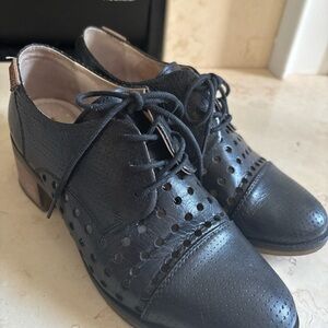 Pikolinos Womens Oxford Heels Shoes Cut Dots Leather Size 36 EU-5.5 US